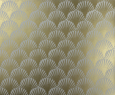 Art Deco Fans Wallcovering - Gold & Cream