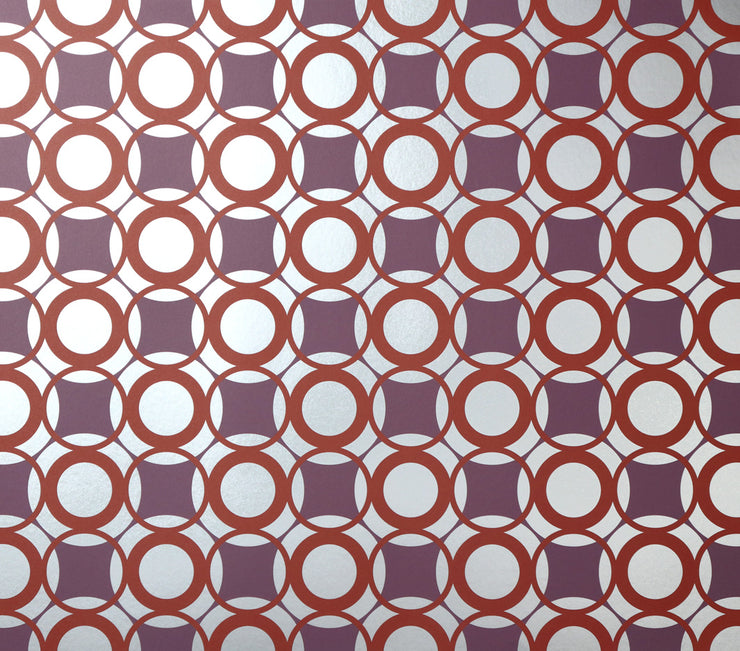 Circles Wallcovering - Scarlet