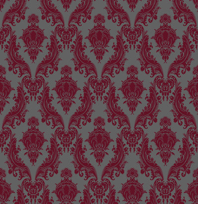 Petite Heirloom Wallcovering - Burgundy & Slate