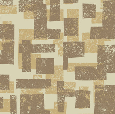 Retro Blocks Wallcovering - Brown