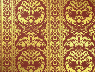 St. Moritz Wallcovering - Red & Gold