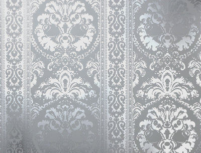 St. Moritz Wallcovering - White & Silver