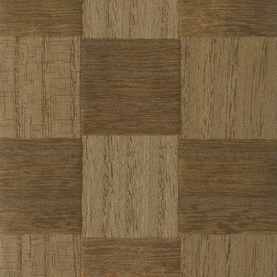 Umber Check Wood Wallcovering