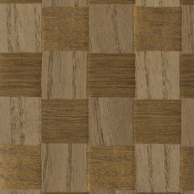 Cacao Check Wood Wallcovering