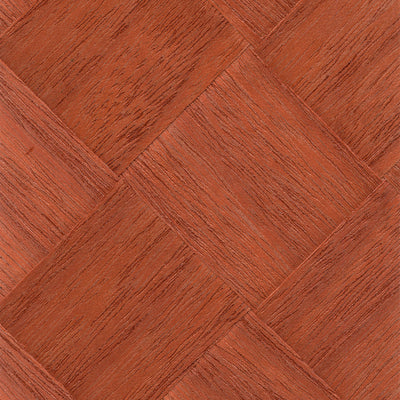 Vermilion Diagonal Check Wood Wallcovering