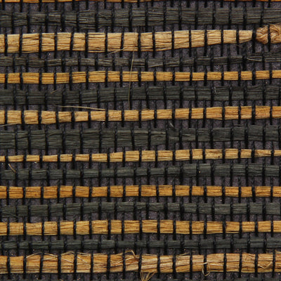 Black and Tan Grasscloth Wallcovering