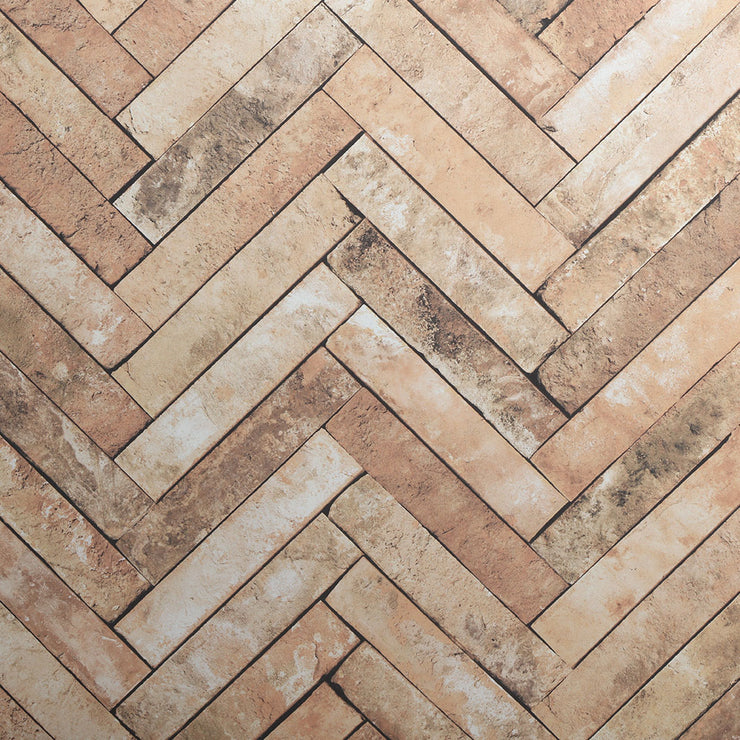 Herringbone Brick - Sepia Wallcovering