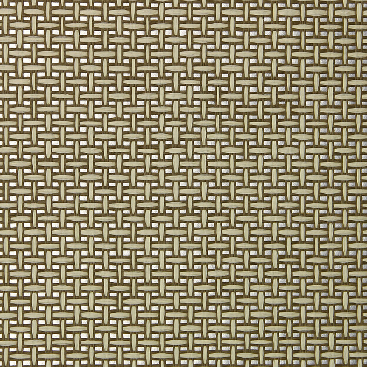 Umber and Silver Grasscloth Wallcovering