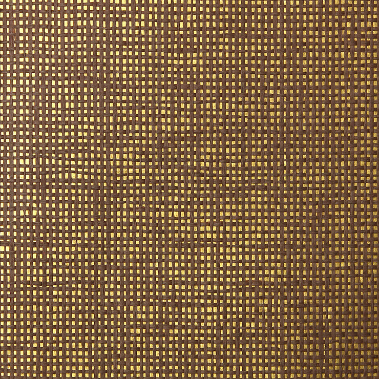 Mocha and Gold Grasscloth Wallcovering