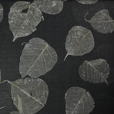 Charcoal Leaf Wallcovering