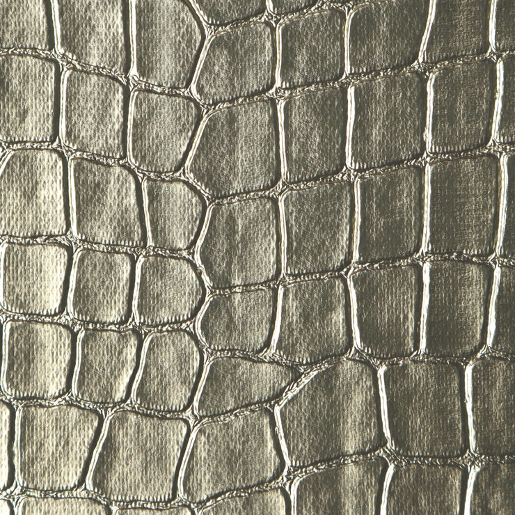 Crocodile Wallcovering - White Gold