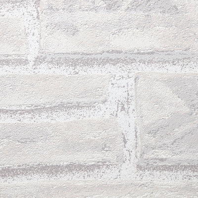 Rustic White Brick Wallcovering